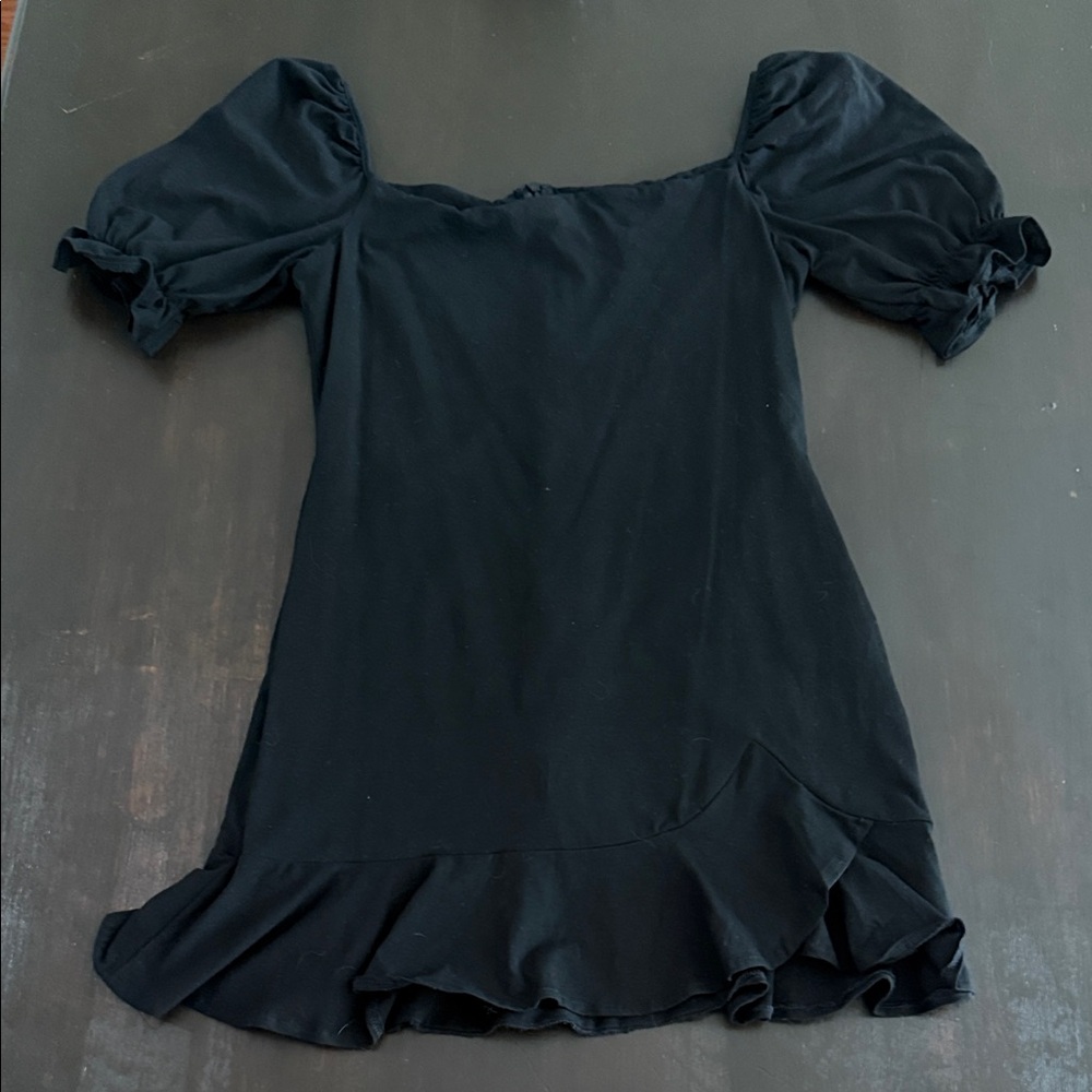 Princess Polly Black Dress with Puff Sleeves